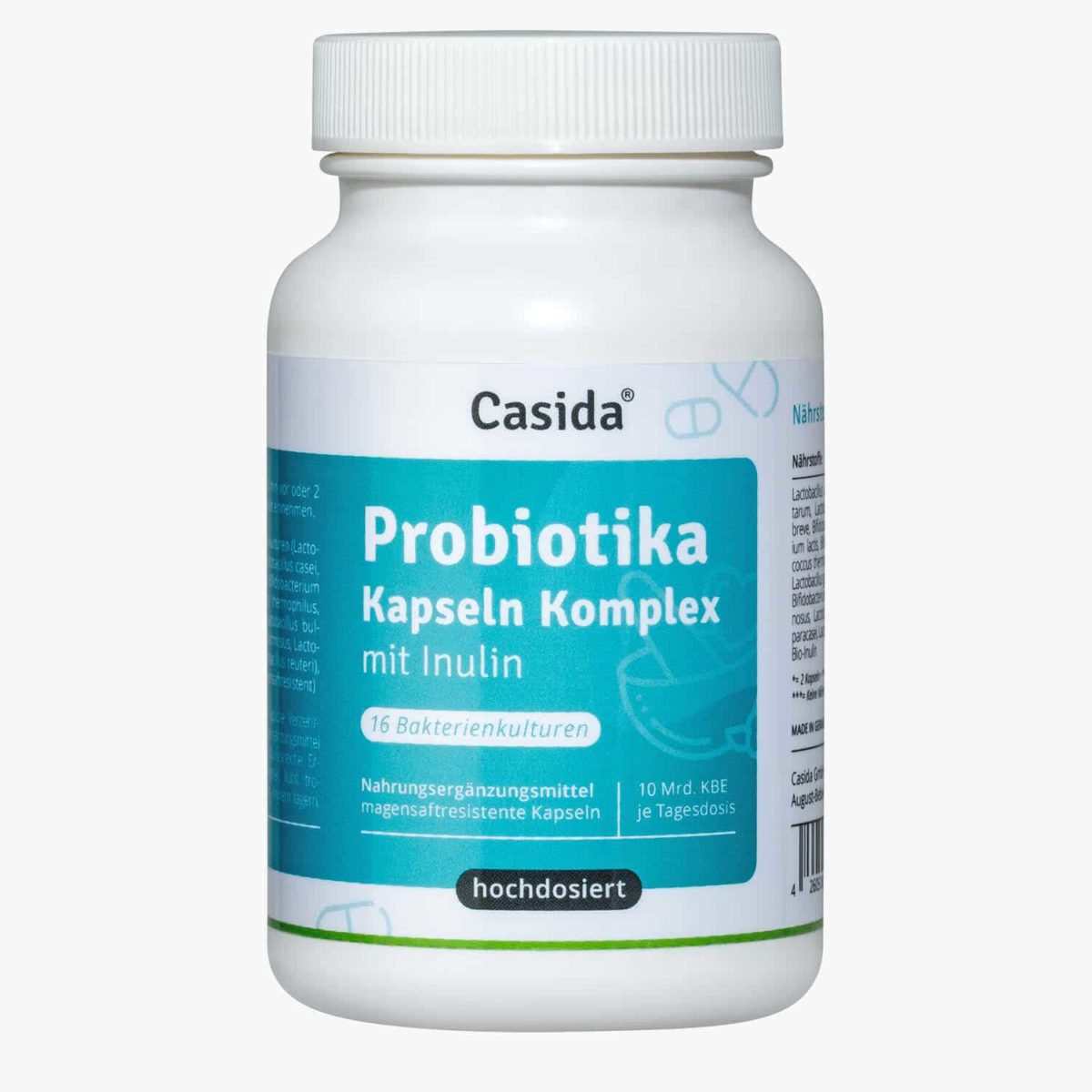 Casida Probiotika Kapseln Komplex + Inulin 120 Stk. PZN DE 14446656 PZN AT 4918491 UVP 25,99 € EAN 4260518460314 Darmflora Darmsanierung Präbiotika