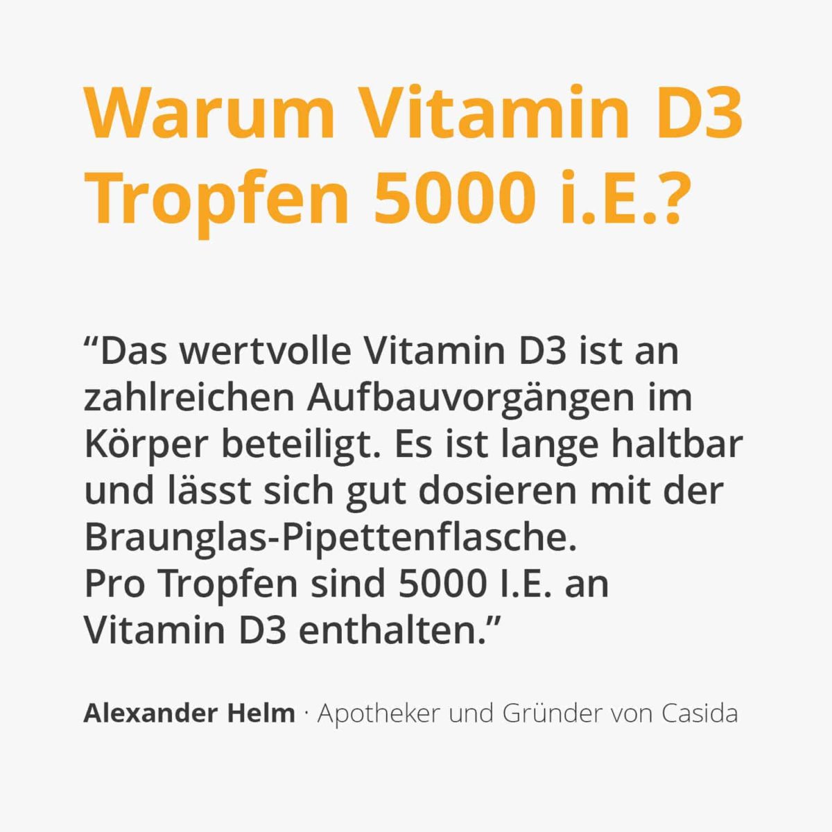 Casida Vitamin D3 Tropfen Öl Vital 5000 I.E. – 50 ml 16672032 PZN Apotheke hochdosiert Immunsystem Magnesium Calcium Aufnahme2