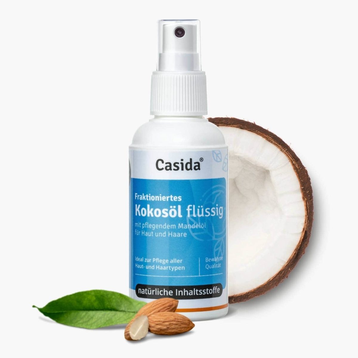 Casida Coconut Oil Fluid Skin and Hair – 100 ml 100 ml PZN DE 11108255 PZN AT 4326649 UVP 12,21 € EAN 4260518460239