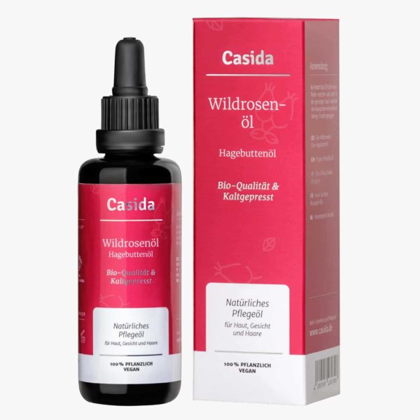 Casida Rosehip Oil Wild rose oil – 50 ml 16812378 PZN Apotheke Anti-Aging Massage trockene Haut pflegen Bioqualität