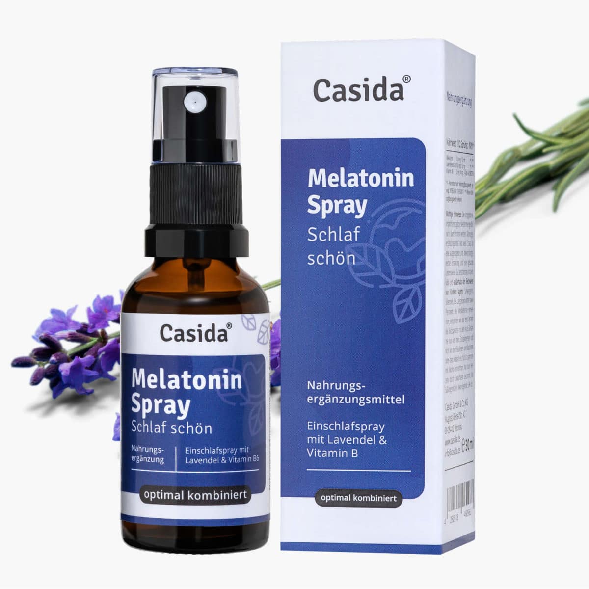 Casida Melatonin Spray Schlaf schön - 30 ml 17203782 Apotheke Guter Schlaf Gute Nacht besser schlafen Lavendel Vitamin B2 B6