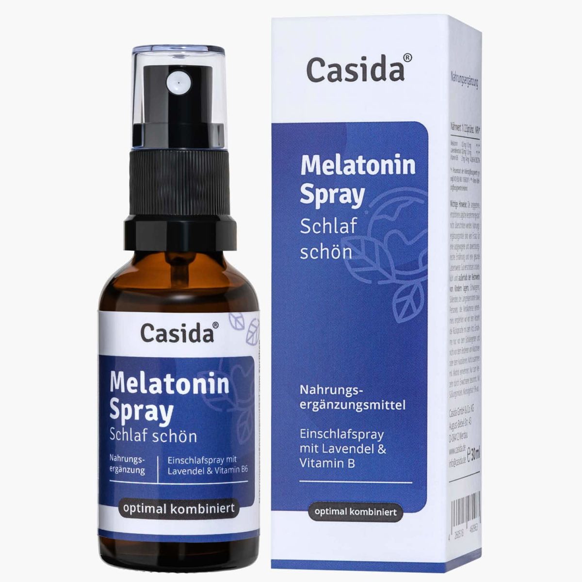 Casida Melatonin Spray Schlaf schön - 30 ml 17203782 Apotheke Guter Schlaf Gute Nacht besser schlafen Lavendel Vitamin B2 B6