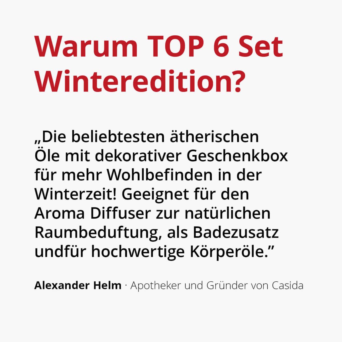 Winteredition TOP 6 Set mit 6 Düften & Aromaschmuck