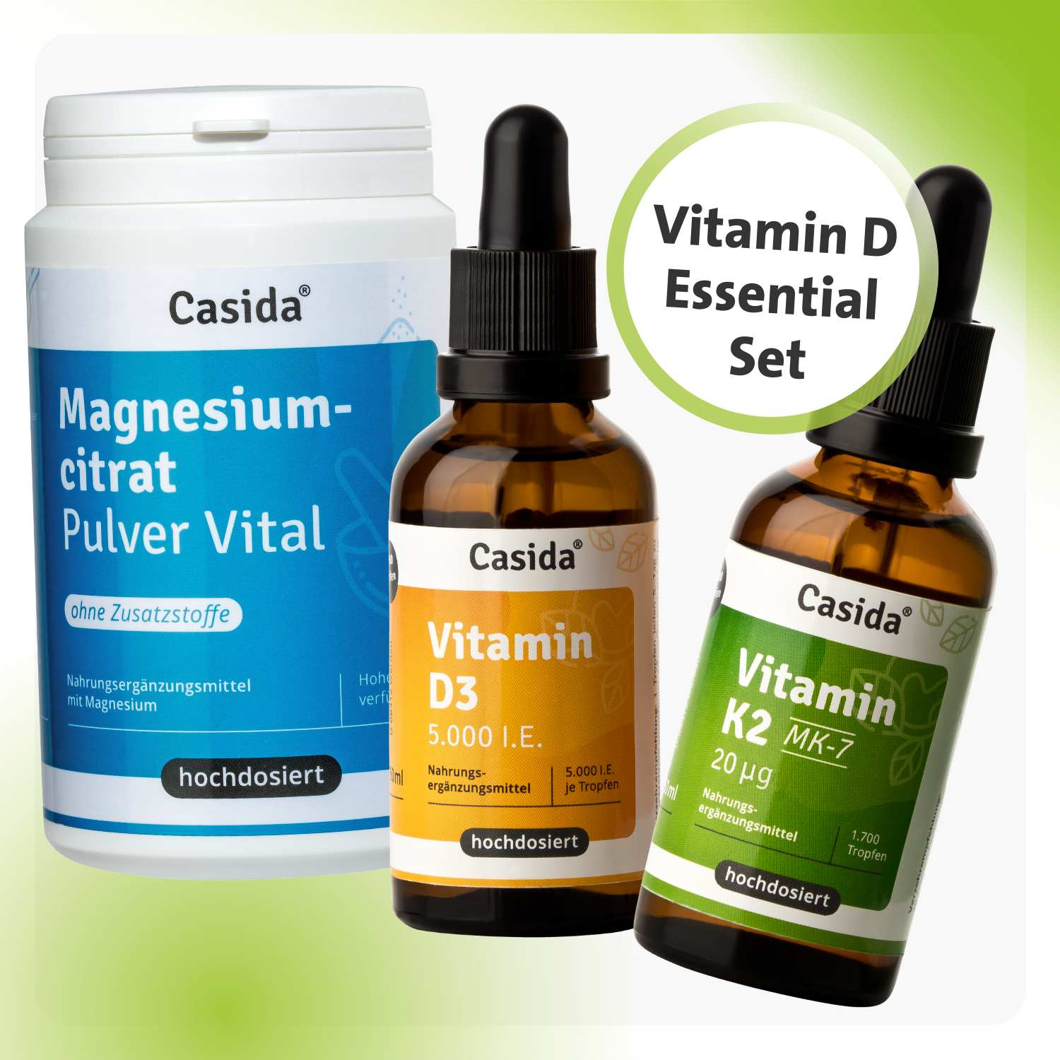 Vitamin D Set - D3 5000 & K2, Mag Citrat