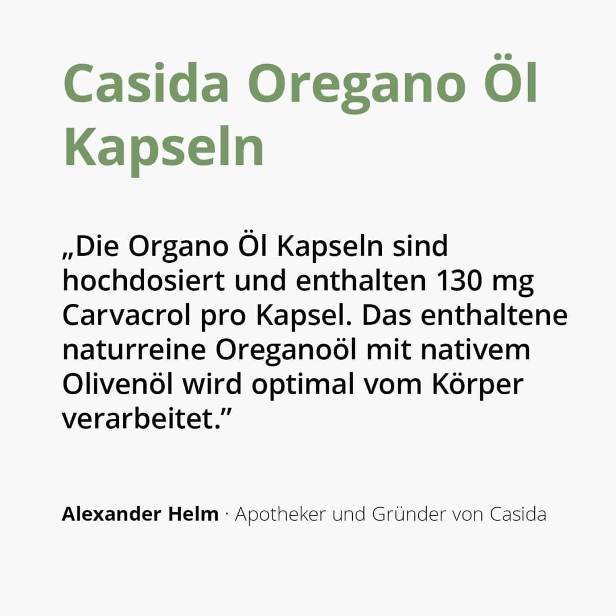 Casida Oregano Oil Capsules Origanum vulgare ssp. Hirtum naturrein 10 ml PZN DE 18181321 PZN AT 56793212