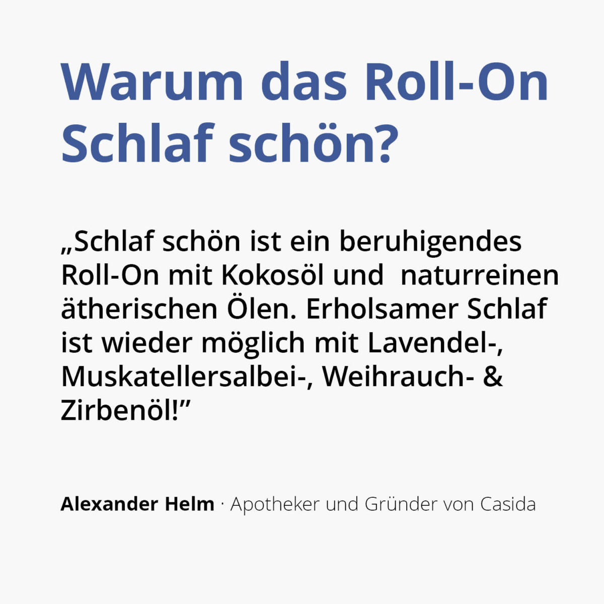 Casida Roll-on Schlaf schön 18196972 Apotheke PZN Lavendel Zirbe Weihrauch und Muskatellersalbei Kokos2 1