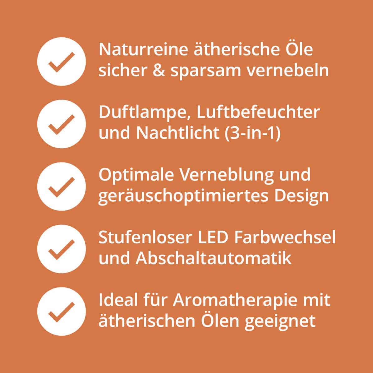 Moderner Keramik Aroma Diffuser in apricot mit LED-Beleuchtung